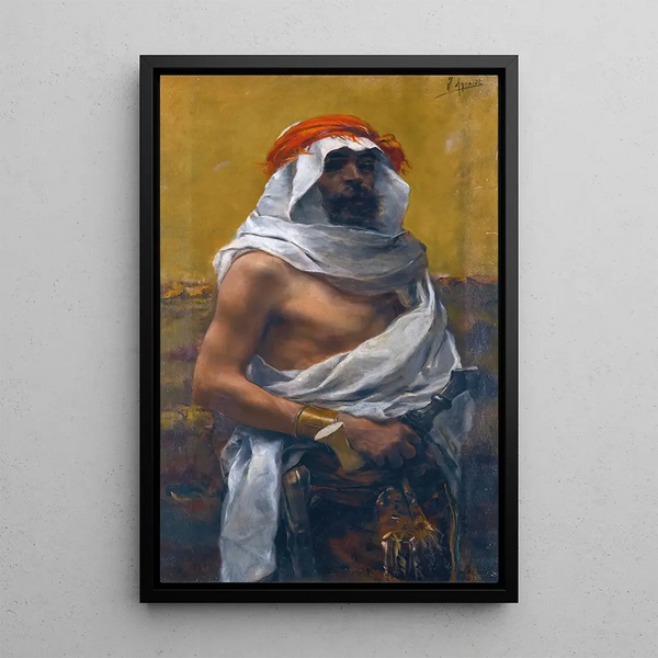 An Arab man - Joaquín Agrasot — framed artwork on a wall