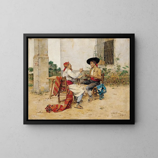 Two inhabitants of the huerta of Valencia - Joaquín Agrasot — framed artwork on a wall