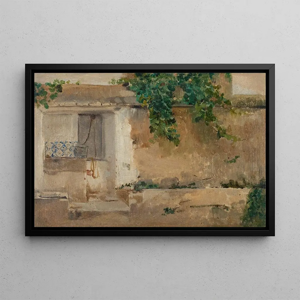Valencian farmhouse painting - Joaquín Sorolla — framed artwork on a wall