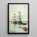 Boats in a port - Joaquín Sorolla — framed artwork on a wall