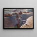À la recherche de fruits de mer, plage de Valence - Joaquín Sorolla — framed artwork on a wall