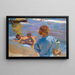 Children on the beach of Valencia - Joaquín Sorolla — framed artwork on a wall