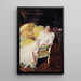 Clotilde sitting on the sofa - Joaquín Sorolla — framed artwork on a wall