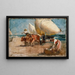 Beach scene painting - Joaquín Sorolla — framed artwork on a wall