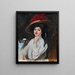 Portrait of a Young Woman with a Hat by Raquel Meller - Joaquín Sorolla — framed artwork on a wall