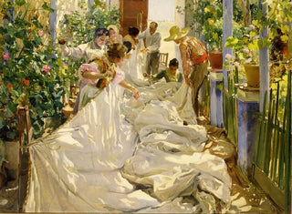 Sewing the Sail - Joaquín Sorolla — artwork view