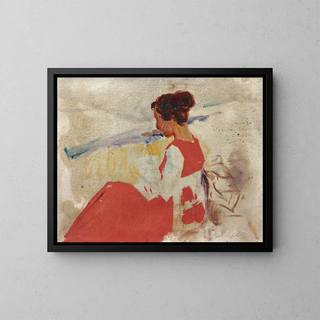 Sketch for Genoveva Segurola Zarauz - Joaquín Sorolla — framed artwork on a wall