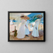 Under the canopy in Zarauz - Joaquín Sorolla — framed artwork on a wall