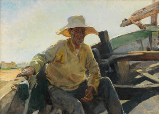 Old fisherman in a boat - Joaquín Sorolla — artwork view