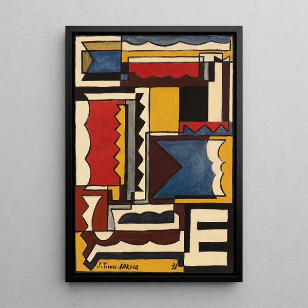 Structure with nested shapes - Joaquín Torres-García — framed artwork on a wall