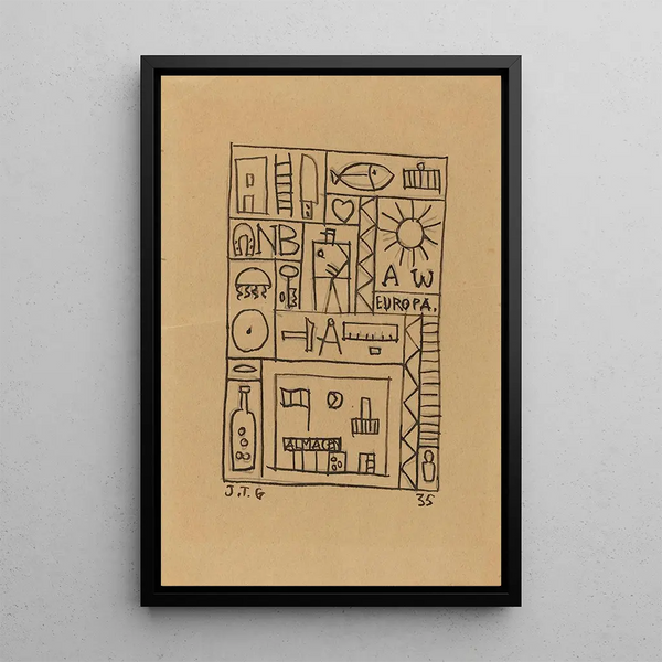 Untitled Painting - Joaquín Torres-García — framed artwork on a wall