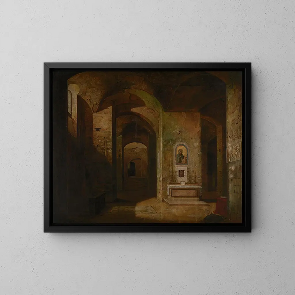 La crypte de la basilique San Martino ai Monti à Rome - Jodocus Sebastiaen van den Abeele — framed artwork on a wall