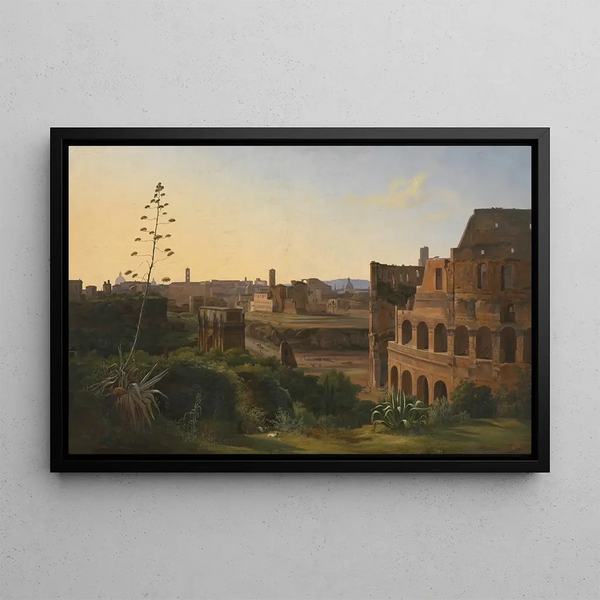 View of the Colosseum in Rome - Jodocus Sebastiaen van den Abeele — framed artwork on a wall