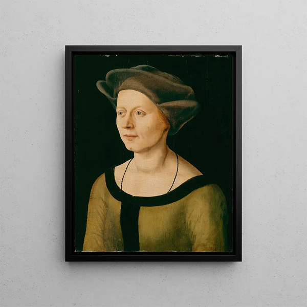 Portrait of a woman - Jörg Breu the Elder — framed artwork on a wall