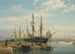 Dutch sailing ships at anchor in a river estuary - Johan Adolph Rust — artwork view