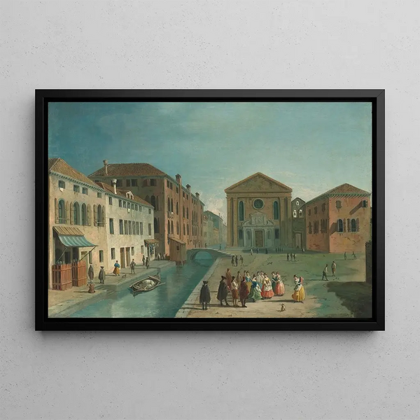 Venice the church of San Giuseppe di Castello - Johan Anton Richter — framed artwork on a wall