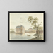 View of an Unknown Castle - Johan Antonie Kaldenbach — framed artwork on a wall