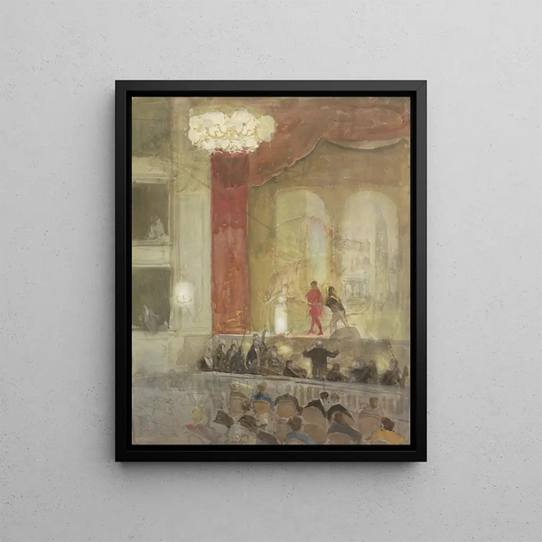 The Princess Schouwburg in The Hague during the performance of Othello - Johan Antonie de Jonge — framed artwork on a wall