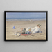 Fillette se reposant avec deux enfants sur la plage - Johan Antonie de Jonge — framed artwork on a wall