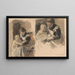 Two studies of a maid learning to read to a little boy on her knees - Johan Antonie de Jonge — framed artwork on a wall