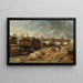Bain bateaux-lavoirs près du Pont-Neuf - Johan Barthold Jongkind — framed artwork on a wall