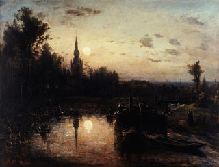 Moonlight at Overschie, near Rotterdam - Johan Barthold Jongkind — artwork view