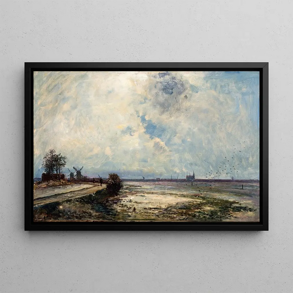 Dutch landscape painting - Johan Barthold Jongkind — framed artwork on a wall