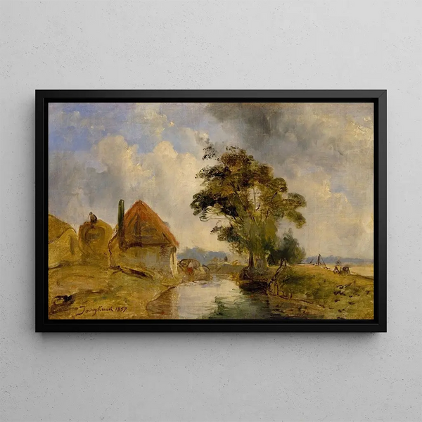 Environs de Bréda - Johan Barthold Jongkind — framed artwork on a wall