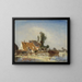 Houses on a canal near Crooswijk - Johan Barthold Jongkind — framed artwork on a wall