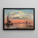 L'Escaut near Antwerp, sunset - Johan Barthold Jongkind — framed artwork on a wall