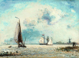Bateaux à voile sur la Meuse - Johan Barthold Jongkind — artwork view