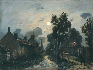 A street in Delft in the evening - Johan Barthold Jongkind — artwork view