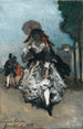 Young woman with an umbrella - Johan Barthold Jongkind — artwork view
