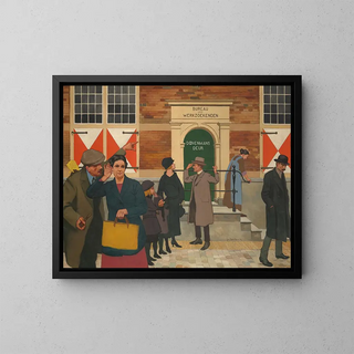 La porte de Doovenman - Johan Braakensiek — framed artwork on a wall