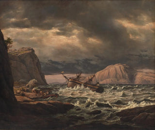 a shipwreck on the coast of Norway - Johan Christian Dahl — artwork view