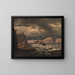 a shipwreck on the coast of Norway - Johan Christian Dahl — framed artwork on a wall