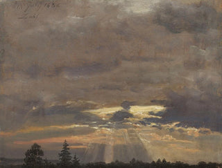 Study of clouds with sunbeams - Johan Christian Dahl — artwork view