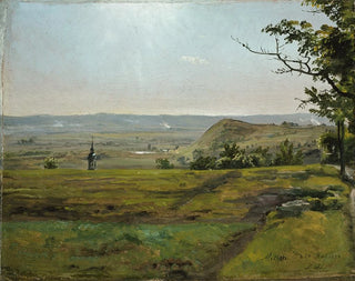 Green Fields Painting near Meissen - Johan Christian Dahl — artwork view
