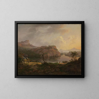 Nordic landscape with a dead tree - Johan Christian Dahl — framed artwork on a wall