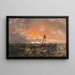 Marine landscape painting with a wreck - Johan Christian Dahl — framed artwork on a wall