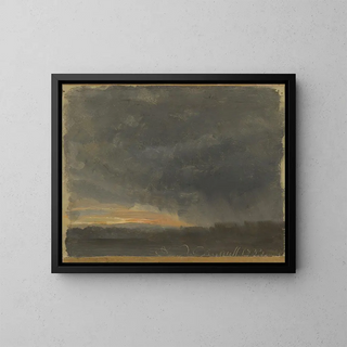 Storm Clouds with Rain - Johan Christian Dahl — framed artwork on a wall