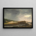 The Bridge over the Tryggevælde River with View of Køge, Zealand - Johan Christian Dahl — framed artwork on a wall