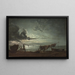 The Gulf of Naples by Moonlight - Johan Christian Dahl — framed artwork on a wall