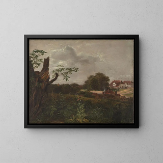 La grande auberge de Fredensborg - Johan Christian Dahl — framed artwork on a wall