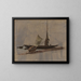 Two sailboats on the Elbe - Johan Christian Dahl — framed artwork on a wall