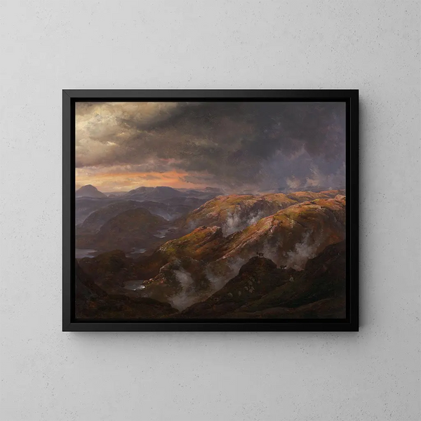 View from Lyshornet - Johan Christian Dahl — framed artwork on a wall