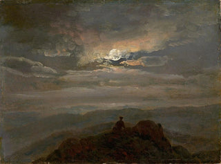 Errant Painting on a mountain summit in moonlight - Johan Christian Dahl — artwork view