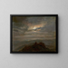 Errant Painting on a mountain summit in moonlight - Johan Christian Dahl — framed artwork on a wall