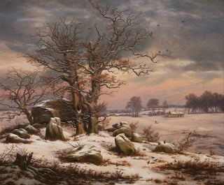 Winter landscape painting near Vordingborg, Denmark - Johan Christian Dahl — artwork view
