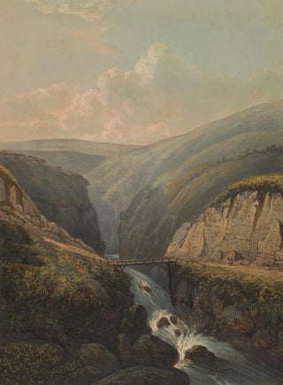 Johan Conrad Greive - Gezicht op de rivier Brandas op Java De rivier Brandas als bergstroom.webp